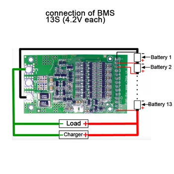 BMS 6S 7S 8S 9S 10S 11S 12S 13S 4.2 V 25A Reguliuojamas 18650 BMS Ličio Li-ion Baterija Grandinės Apsaugos Modulis PCB PCM