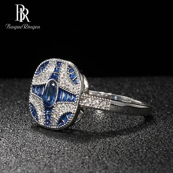 Bague Ringen Madinga Sidabro 925 Papuošalai, Brangakmenių Žiedų Moterų Geometrijos Safyras Cirkonis Mėlyna Dalyvavimo Šalies Žiedą, Moteris Dovaną