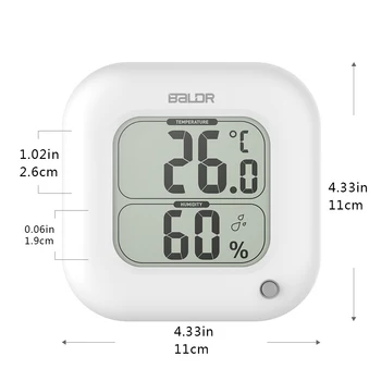 Baldr LCD Skaitmeninis Termometras su Drėgmėmačiu Patalpų Max/Min Elektroninės Sienos Temperatūros ir Drėgmės Jutiklis Metrų Namuose Oras Stotis