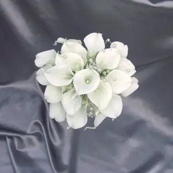 Balta calla lily Dirbtinis nuotakos Puokštė Bridesmaid Puokštė Vestuvių puokštė puokštė mariage ramo de novia Vestuvių gėlių