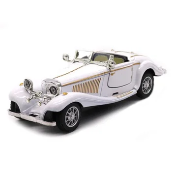 Baltos Spalvos, 1:28 Masto 16.8 CM Metalo Lydinio Diecasts 500K Klasikinis Traukti Atgal 1936 automobilio modelio Transporto priemonės Modelis Žaislai F Kids Kolekcija