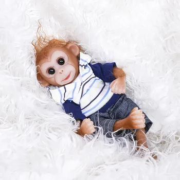 Bebe Atgimsta Silikono 26cm Realiame Gyvenime Beždžionė Baby Doll Minkšto Silikono Reborn Baby Doll Bamblys Žaislai Chidren Juguete Brinquedos