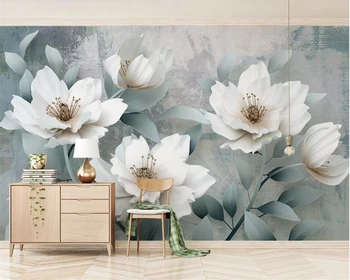 Beibehang Užsakymą tapetai Vintage mados HD 3d įspaustu gėlių TV gyvenamasis kambarys sofos fono sienos freskos 3d tapetai