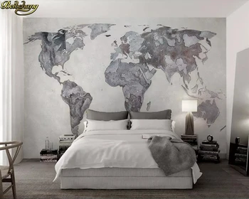 Beibehang Užsakymą tapetai, freskos naujas pilka pasaulio žemėlapio laukinių paprasta Šiaurės TV fono sienos dokumentų namų dekoro papel de parede 3d