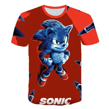 Berniukai Animacinių filmų Sonic Marškinėliai ežys sonic t-shirt 3D Atspausdintas Viršūnes Berniukai Streetwear Drabužius Paauglys Vaikų Viršūnes 2020 M. Vasarą