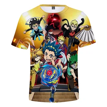 Beyblade Sprogo 3D Spausdinimo Vaikų marškinėliai Vasaros trumpomis Rankovėmis Vaikai Marškinėlius Bey Peilis, Geležtės, Atsitiktinis, Kietas Streetwear Grafinis Tees