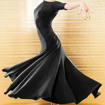 Big swing Vidurio-rankovės sportinių šokių suknelė moteris valsas tango šokių suknelės standartinis pramoginiai Competition/Praktikos suknelė