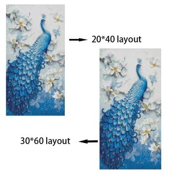 Blue peacock 5D pasidaryk pats Rankdarbiams diamond siuvinėjimo gyvūnų dervos diamond mozaika 