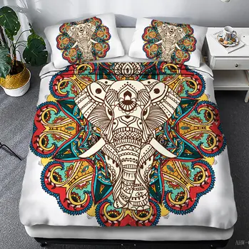 Bohemijos 3d patalynės komplektai Mandala antklode padengti nustatyti žiemos drobulė Užvalkalas karalienės ir karaliaus dydžio lovos skalbiniai