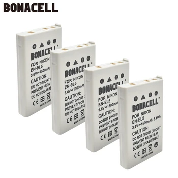 Bonacell 1500mAh EN-EL5 Skaitmeninio Fotoaparato Baterija skirta Nikon Coolpix P4 P80 P90 P100 P500 P510 P520 P530 P5000 P5100 5200 L50