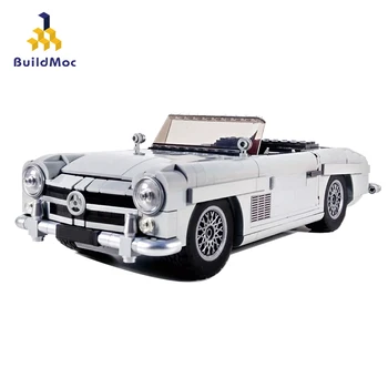 BuildMoc Technicle 10262 37263 300SL Hypercar Roadster Modelio Rinkinio Blokai Suderinama Lepining RC Automobilių Plytos