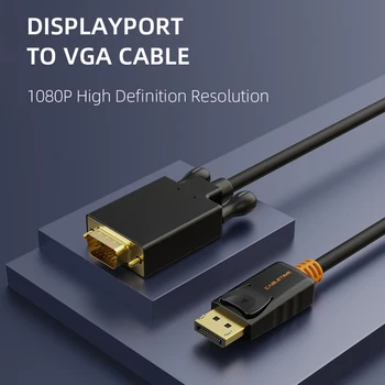 CABLETIME DisplayPort DP-VGA Kabelis Display port VGA Konverteris Displayport Cable Gold Projektorius, nešiojamas kompiuteris 