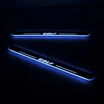 CARPTAH Apdaila Pedalo Automobilių Eksterjero Dalys, LED Durų Slenksčio Nusitrinti Plokštė Kelias Dinaminis Streamer šviesos Volkswagen Golf 7 MK7-16