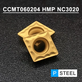 CCMT060204 HMP NC3020 Karbido Įdėklai, Originalios Vidaus Tekinimo Įrankių Ašmenys Perdirbto Plieno Staklės, Pjovimo Įrankiai CNC Pjovimo Įrankis