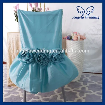CH030E didmeninė gražus taftos ruched susiėmę šviesiai mėlyna kėdė padengti su gėlių