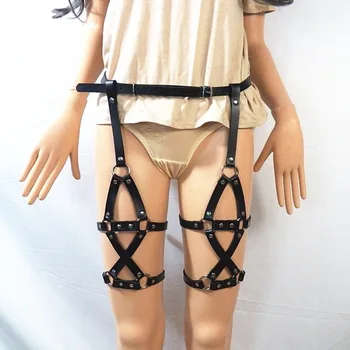COLEMJE Harajuku Lingerie Sexy Karšto Erotika Diržas Diržai Nelaisvėje apatinis Trikotažas Suspender Diržo Gothic Punk Stiliaus Pakinktai Kojos Keliaraiščiai
