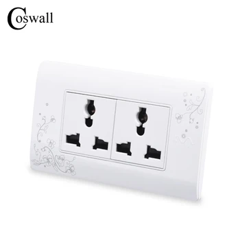 COSWALL Universal Plug Paprasta Stiliaus Sieninis Elektros Lizdas Multi-Funkcija 6 Skylę Elektros Lizdą Su Vaiko Apsaugos Durų