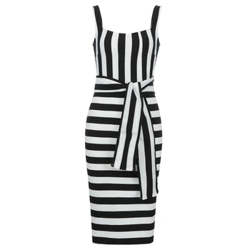 CY vasaros bodycon sliop suknelė zebra stripes seksualus įžymybė viskozė tvarstis suknelė 
