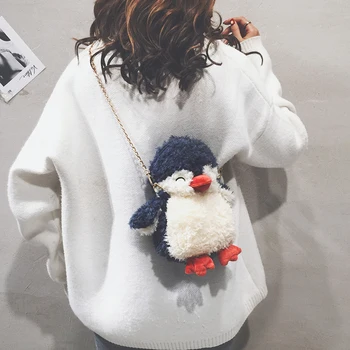 Candice guo! super mielas pliušinis žaislas animacinių filmų juokingas pingvinas minkštos lėlės crossbody maišelį pečių maišą mergina gimtadienio, Kalėdų dovana 1pc