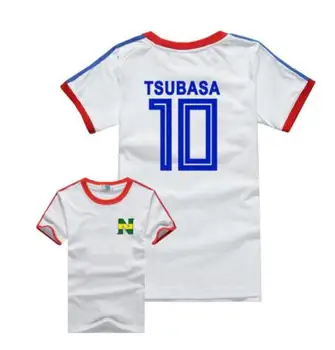 Captain Tsubasa T-shirts Ozora Tsubasa vatos Pagaliukai Kojiro Hyuga trumpomis Rankovėmis T Shirts, Cosplay Kostiumai Suaugusiems, Vaikams, Vasaros Tees