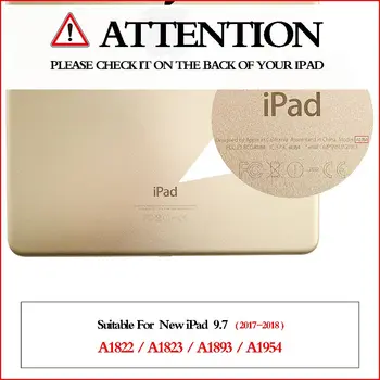Case For iPad 9.7 colių 2017 2018 Vienos Spalvos Magnetas Smart Case Cover Miego Pabusti Shell Nauja versija A1822 A1823 A1893 A1954