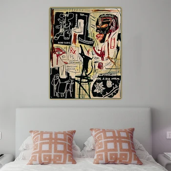 Citon Jean Michel Basquiat《Lydymosi temperatūra Ledo》Grafiti Meno Drobė, Aliejus, Tapyba, Dekoratyvinės Nuotrauką Sienų Dekoras Namų Puošybai