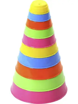 Color & Formos Polesie Linksmas Piramidės (10 elementas. žaislai, vaikų ugdymo, vaikų žaidimo berniukų ir mergaičių mokymosi ir švietimo smulkiosios motorikos įgūdžius SPALVĄ ir FORMĄ