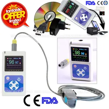 Contec CE ir FDA Rankiniai Pulse Oximeter,USB PC analizės programinė įranga CMS60D,SPO2,PR
