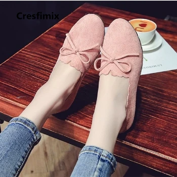 Cresfimix chaussures plokštės moterų atsitiktinis rožinė pulko butas batai lady mielas, patogus slydimo batų pavasarį & vasaros batai a855