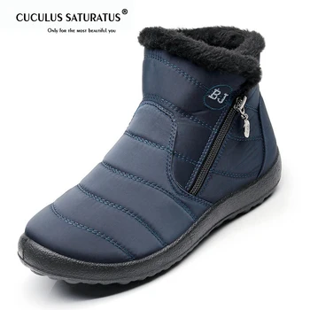 Cuculus Plius dydis 35-43 2020 m. žiemos nauji sniego batai moteriška vamzdis storas pliušinis vandeniui medvilnės batai pusėje užtrauktukas moterų batai 1363