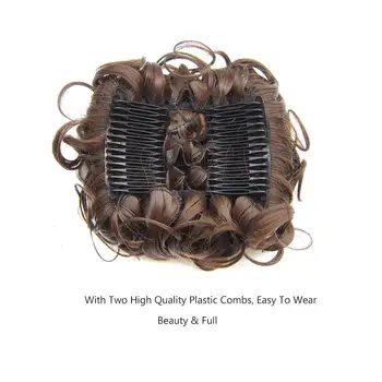 DELICE Moterų Plaukų Bun Elastinga Net Su Koriais Garbanotas Chignon Šukuosena, Padengti Šilumos Varža Sintetinių Hairpiece