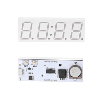 DS3231 Elektroninių PASIDARYK pats 0.8 colių Dot Matrix LED Laikrodis Rinkinys 4 Skaitmenų Ekranas 5V Mciro USB Automobilinis Laikrodis Dropshiping
