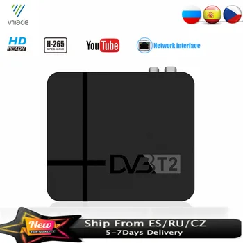 DVB-T2, DVB-T Skaitmeninis TV Imtuvas H. 265/HEVC Built-in RJ45 Antžeminės TELEVIZIJOS Imtuvas Su USB WIFI Mini TV Box Parama 