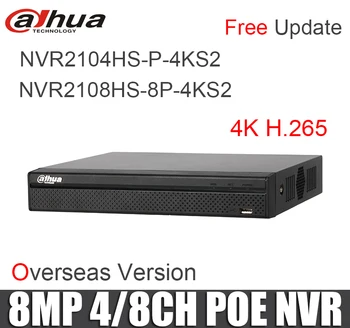 Dahua 4ch 8ch NVR NVR2104HS-P-4KS2 NVR2108HS-8P-4KS2 1U 1 HDD 4 poe prievadų, 8 poe prievadų Lite 4K H. 265 Tinklo Vaizdo įrašymo