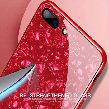 Dangtelis iPhone8 Stiklo atveju iPhone, 8 Case for iphone 8 7 Plius Prabangus Apsauginis galinis Dangtelis Rožinės spalvos atsparus smūgiams iPhone 7 8