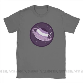 Derliaus Space Ace Nelytinės T-Shirt Vyrams Grynos Medvilnės Marškinėliai Pasididžiavimas Asexuality Lgbt Lgbtq Trumpas Rankovės Marškinėliai, Didelis Dydis