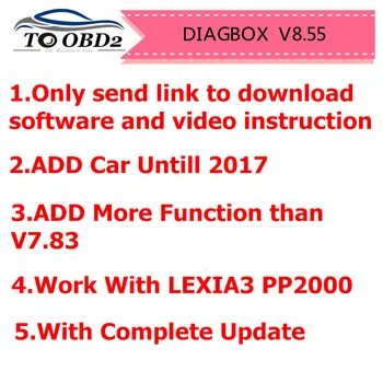 Diagbox V8.55 V7.83 Visiškai Atnaujinti Lexia3 PP2000 lexia-3 Diagbox 8.55 Pridėti Automobilių Iki 2017 diagnostiką Citroen/už Peogeot