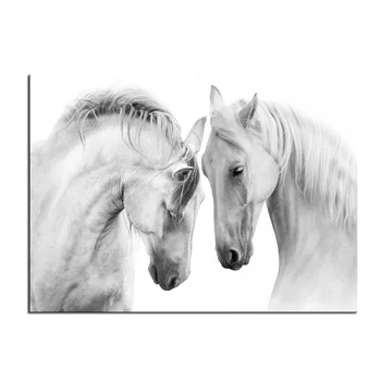 Didelio dydžio Spausdinti Aliejaus Tapybai Porą gražus balti arkliai NE-777861169 spausdinti Nuotrauką Kambarį tapyba be Rėmelio