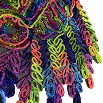 Didelis Indijos galvos formos siuvinėjimo spalva virvę pleistrai siuvimo, drabužių aplikacijos