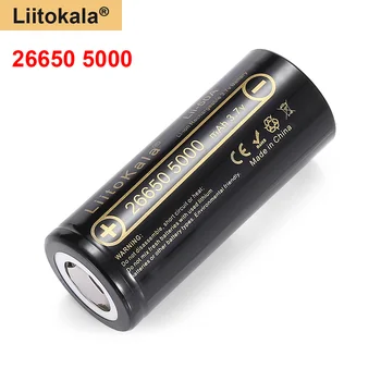 Didelės Talpos LiitoKala 26650 5000mah Li-ion Įkraunama Baterija Lii-50A), 3,7 v 26650-50A baterija yra Žibintuvėlis 20A nauja pakavimo