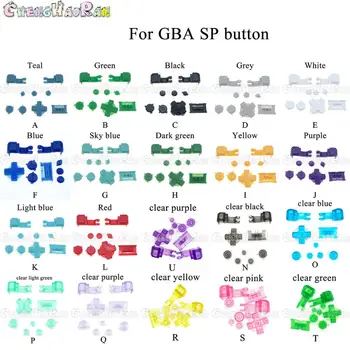 Didmeninė 21colors A-U Plastiko Visiškai Mygtuką Nustatyti GameBoy Advance SP GBA SP A B Pasirinkite Pradėti Galios On Off L ir R Mygtukai rinkinys D-pad