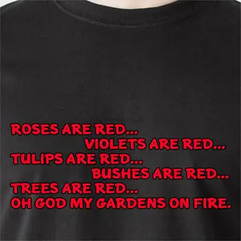 Dieve mano rožės raudonos.. retro Juokinga T-Shirt sodai ant ugnies violetiniai yra raudona..