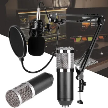 Dinaminis Kondensatoriaus Mikrofonas, Garso Studija Garso Įrašymo Mic su Shock Mount Transliavimo KTV Dainavimo BM800 Lašas Laivybos