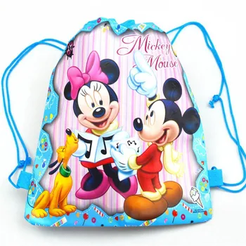 Disney 10vnt Forzen Moana snieguolė Minnie, Mickey Mouse Automobilių Princesė Sofija neaustiniai Audiniai Raišteliu Kuprinė Pirkinių Krepšys