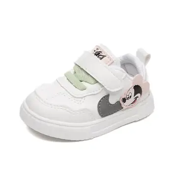 Disney Baby lauko sportiniai bateliai rudens mados bamblys atsitiktinis batų odos kvėpuojantis veikia non-slip minkšto dugno vaikams