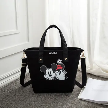 Disney Mickey Mouse Mergina Drobės Crossbody Pečių Maišą Animacinių Filmų Mados Minnie Rankinės Didelės Talpos Pirkinių + Knyga Krepšys