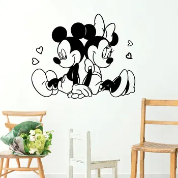 Disney Mickey & Minnie Mouse Atgal Į Meilės Vinly Siena Lipdukas Freskos, Vaikų Kambario, Miegamojo, Aksesuarai, Namų Dekoro Plakatas