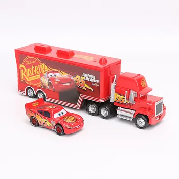 Disney Pixar Cars 3 Žaislai, 1:55 Diecast Žaibas McQueen Mack Dėdė Sunkvežimių Karalius Jauniklį Hicks ABS Automobilio Modelį Žaislas NR. 95 Rusteze
