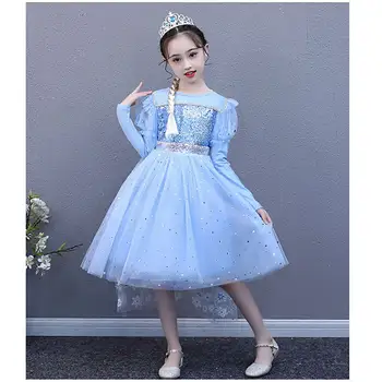 Disney Princesė Elsa Dress Helovinas Šalis Užšaldyti 1 Tiulio Suknelė Mergaitės Sniego Karalienė Išgalvotas Kostiumų Karnavalas Elsa Cosplay Frock