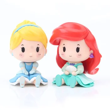 Disney Q Posket Princesė Veiksmų Skaičius, Žaislų Sėdint Mielas snieguolė Belle Ariel 